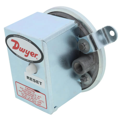 DWYER Dwyer 1900-5MR Differential Pressure Switch Manual Reset 1.4-5.5 Inch Water Column