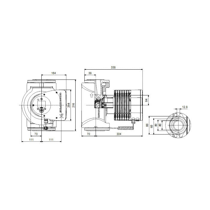 GRUNDFOS Grundfos 98126802 MAGNA3 Stainless Steel Circulator Pump 115V 1/3 HP