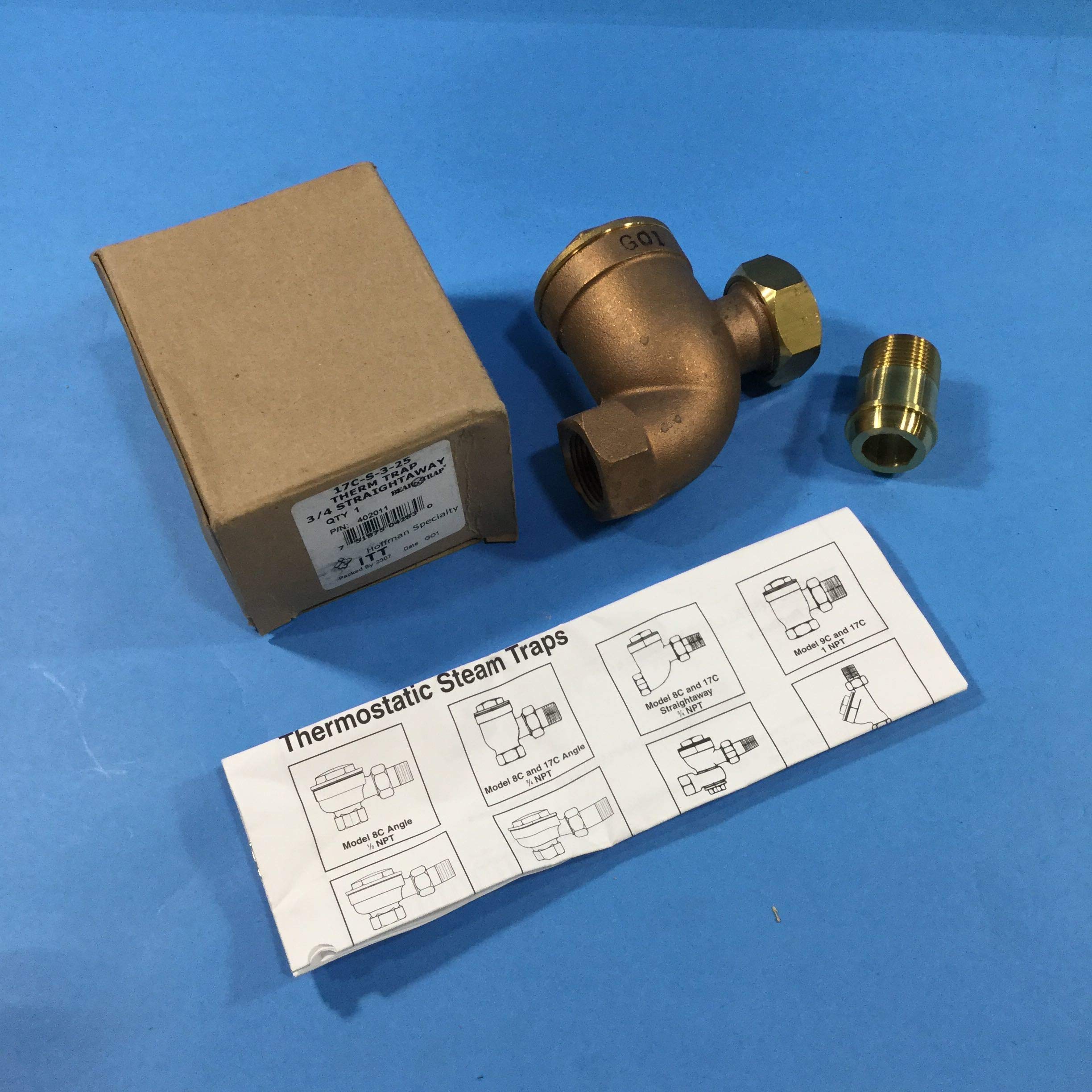 HOFFMAN HOFFMAN 402011 17C-3 Thermostatic Steam Trap Straight 25 PSI