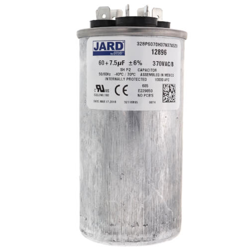 MARS MARS 12896 60/7.5 MFD Round Run Capacitor 370V Replacement MS12896