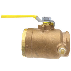 Apollo Valves 50-GB8-A1A 2 FNPT Bronze 2-Piece Full Port Gas Shutoff Ball Valve w/ Tee Handle & 1/4 Dual Tap