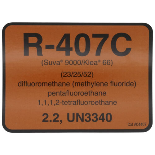 DIVERSITECH DiversiTech 04407 Refrigerant Label R-407C