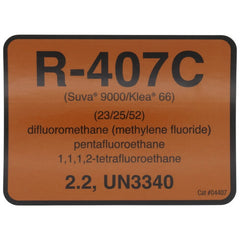 DiversiTech 04407 Refrigerant Label R-407C