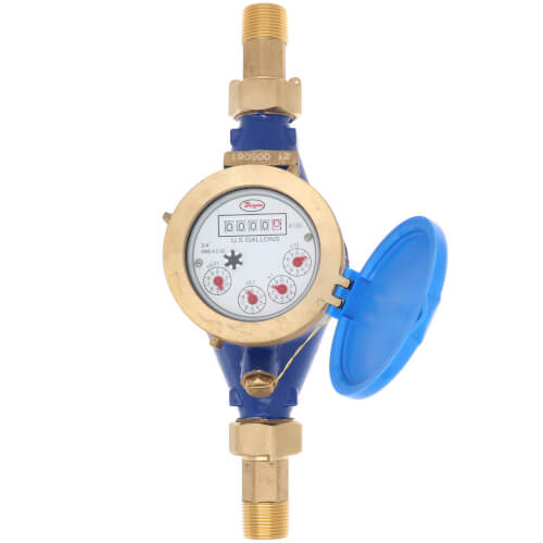 DWYER Dwyer WM2-A-C-03 3/4 Inch NPT Multi-Jet Brass Water Meter 30 GPM