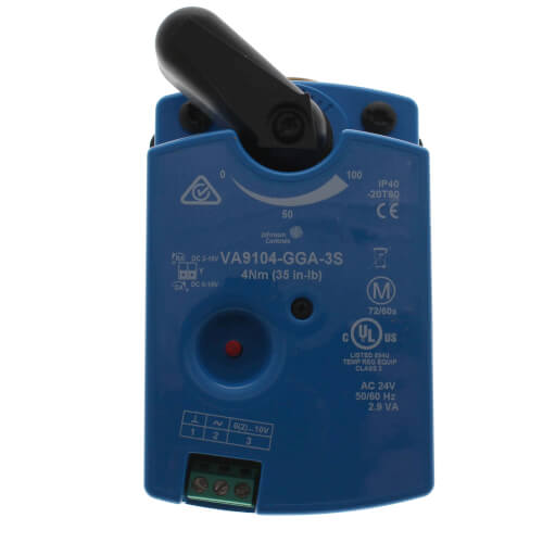 JOHNSON CONTROLS Johnson Controls VG1841AG+9T4GGA Model VG1841AG Three-Way Brass Valve with VA9104-GGA-3S Actuator