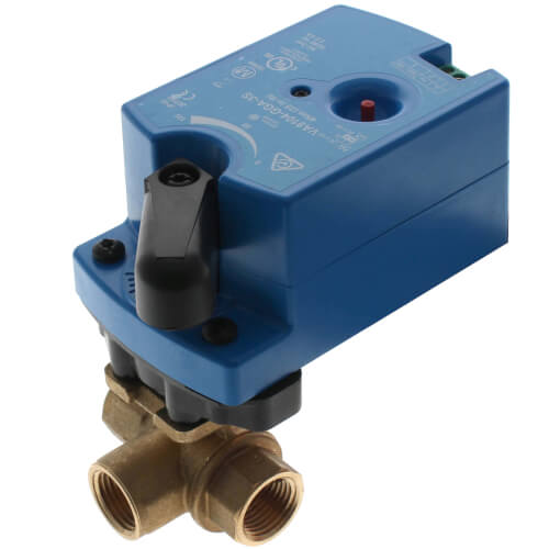 JOHNSON CONTROLS Johnson Controls VG1841AG+9T4GGA Model VG1841AG Three-Way Brass Valve with VA9104-GGA-3S Actuator