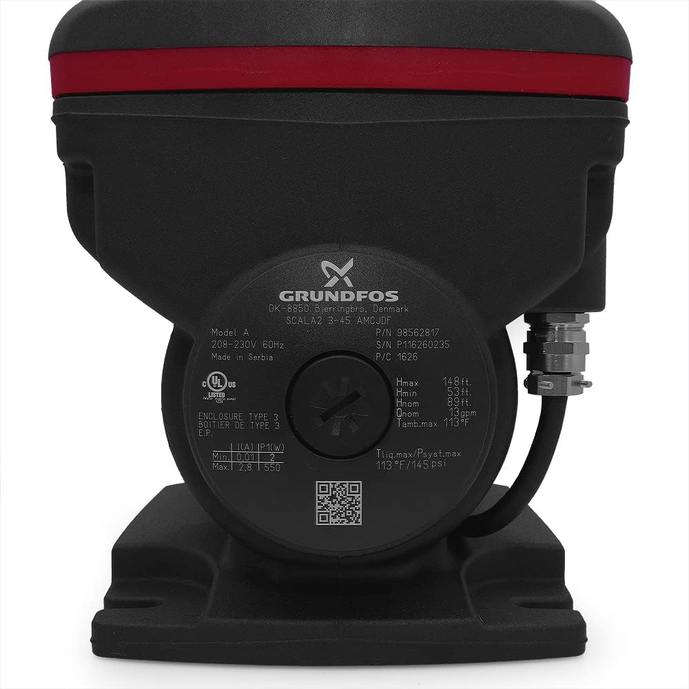 GRUNDFOS Grundfos 98562817 SCALA2 3-45 AMCJDF 208-230V Pressure Boosting Pump Small Black