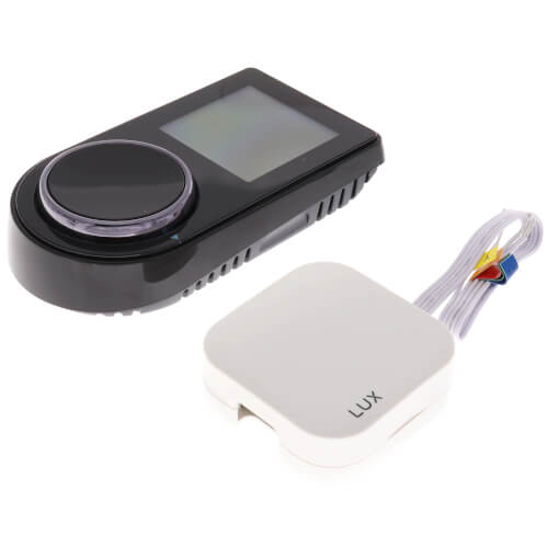 LUX Lux Products GEO-BL-003 7 Day Programmable WiFi Thermostat Dual Mount Black 2 Heat 2 Cool