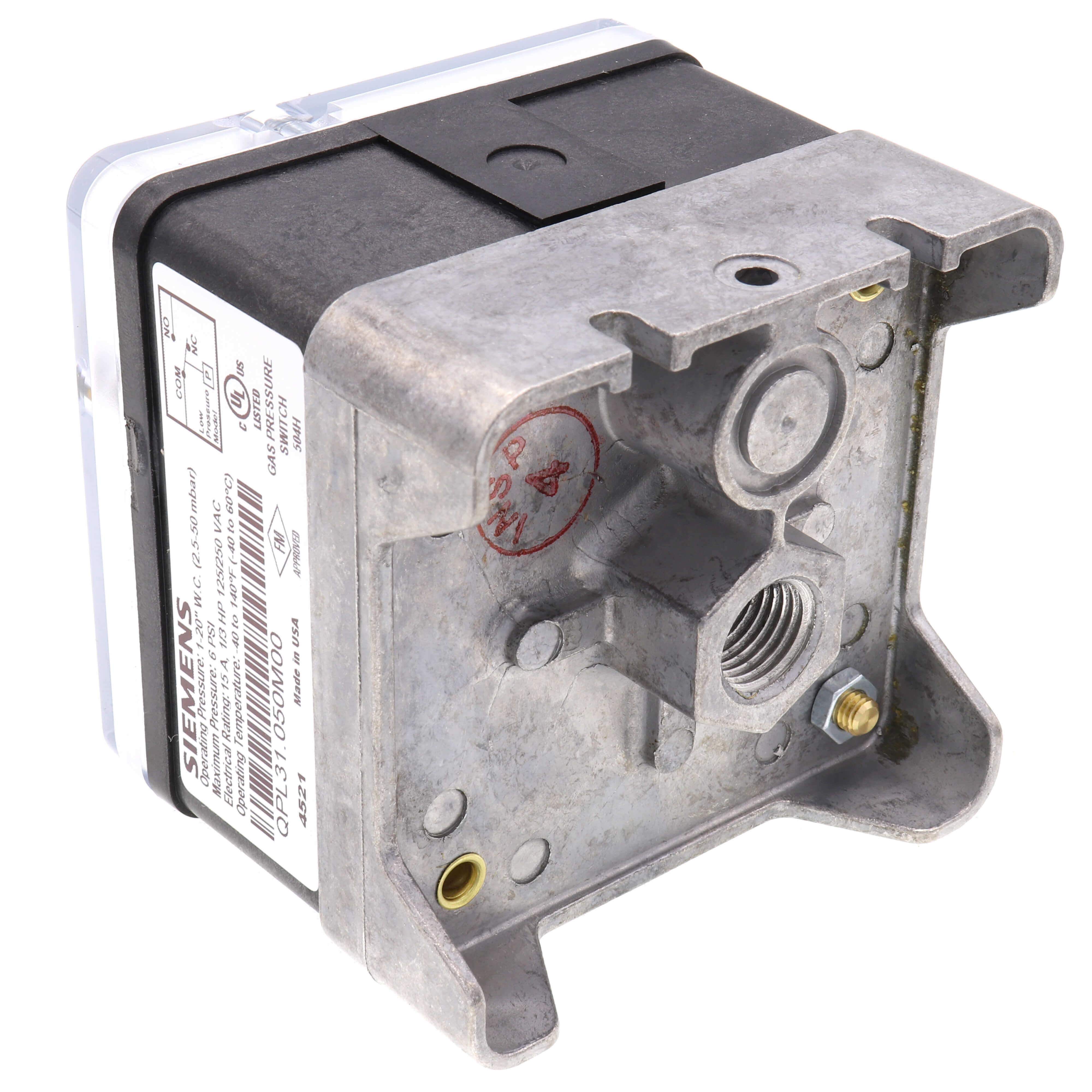 SIEMENS SIEMENS QPL31.050M00 Manual Reset Low Pressure Switch 1-20 inches WC