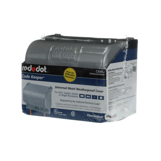 ABB ABB CKMU Red Dot Universal Medium Weatherproof While-In-Use Cover 1 Gang Silver