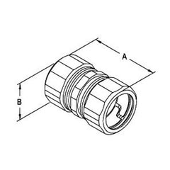Bridgeport 262-US EMT Compression Coupling 1 Inch Steel Zinc-Plated