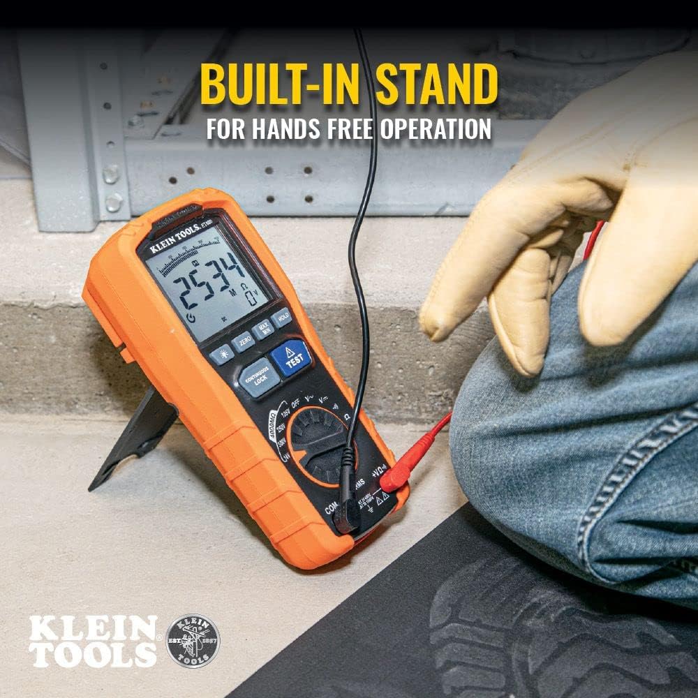 KLEIN TOOLS Klein Tools ET600 Multimeter MegohmmeterInsulation Tester 4000 OhmsResistance 125V/250V/500V/1000V Auto-Ranging TRMS Multimeter Klein Tools ET600