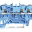 WAGO 2202-1304 Neutral-Through Terminal Block Push-In Connections Blue