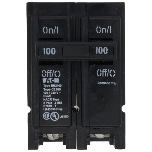 EATON Eaton BR2100 Circuit Breaker 120-240V 100-Amp 2-Pole Thermal Magnetic