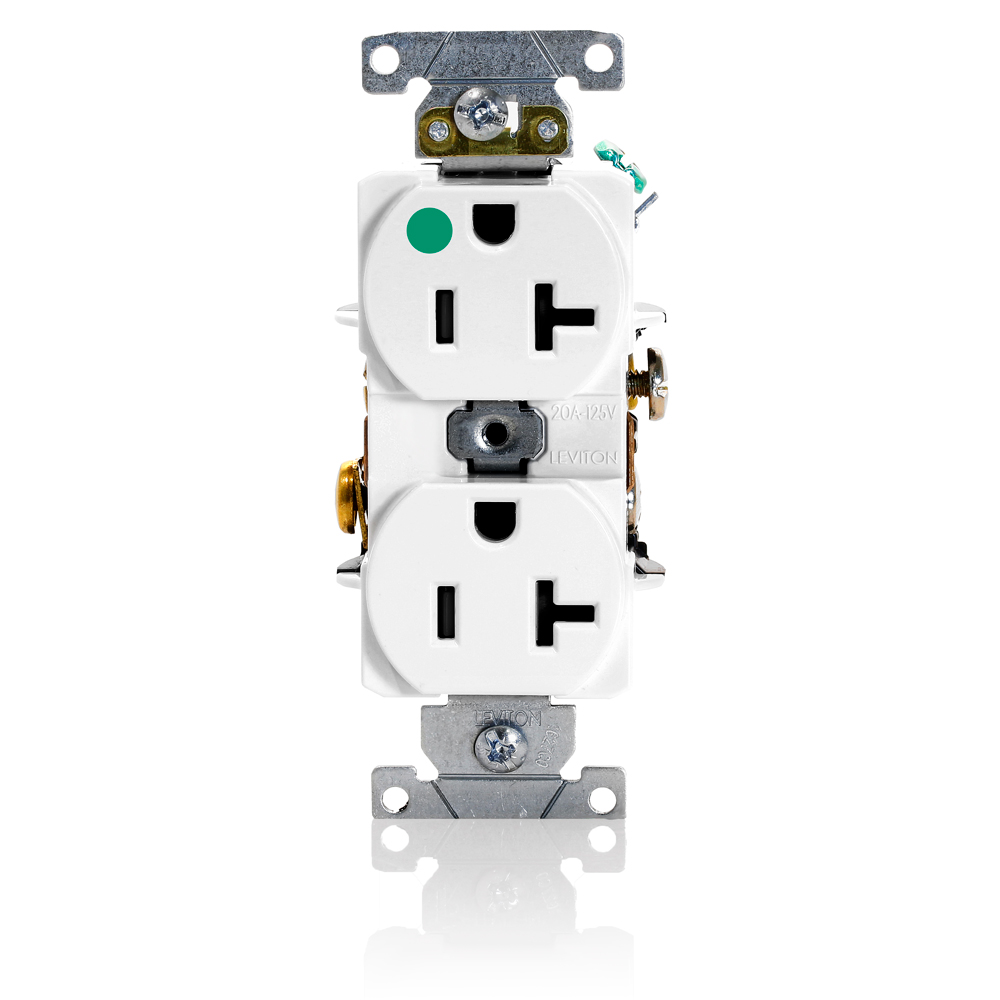 LEVITON Leviton 8300-HW Duplex Receptacle 125 Volt 20 Amp - White