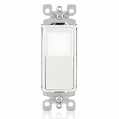 Leviton L5613-2W Decora LED Illuminated Rocker 3-Way AC Quiet Switch 15 Amp 120/277 Volt Residential Grade White