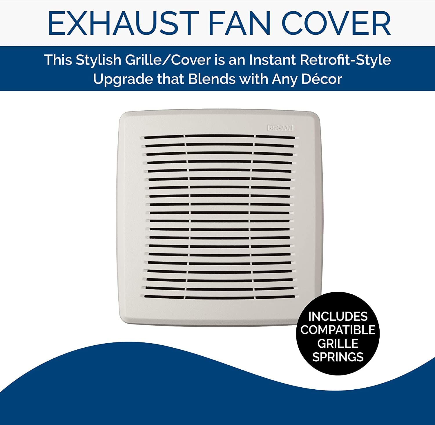 BROAN-NUTONE Broan-NuTone FGR101 Replacement Square Bathroom Ventilation Exhaust Fan Grille Cover Upgrade