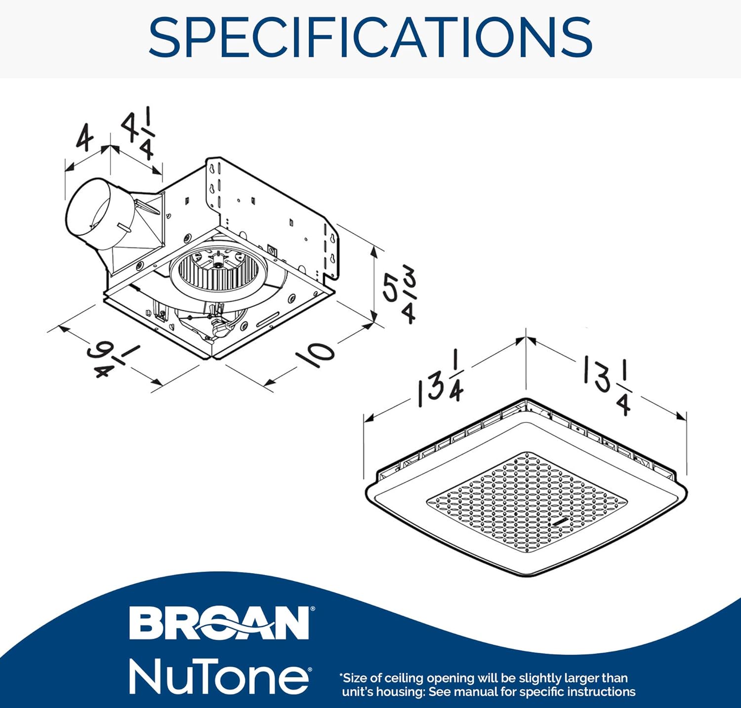BROAN-NUTONE Broan-NuTone AER110RGBL ChromaComfort 110 CFM Ventilation Fan ENERGY STAR White