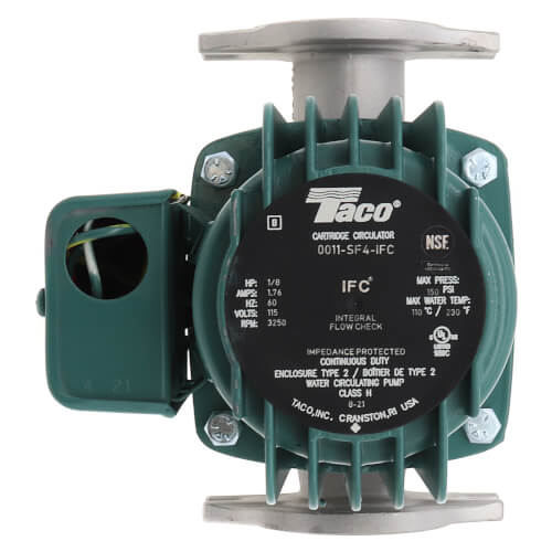 TACO Taco 0011-SF4-IFC Stainless Steel Cartridge Circulator Pump 1/8HP 115V
