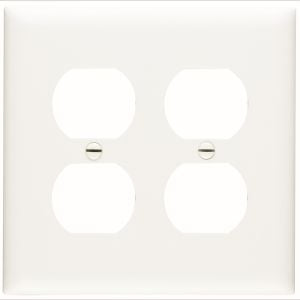 WESCO Wesco TP82W 2-gang Duplex Receptacle Wall Plate White