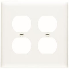 WESCO Wesco TP82W 2-gang Duplex Receptacle Wall Plate White