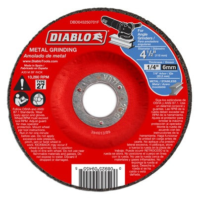 DIABLO Freud DBD045250701F Type 27 Metal Grinding Disc 50 Pack