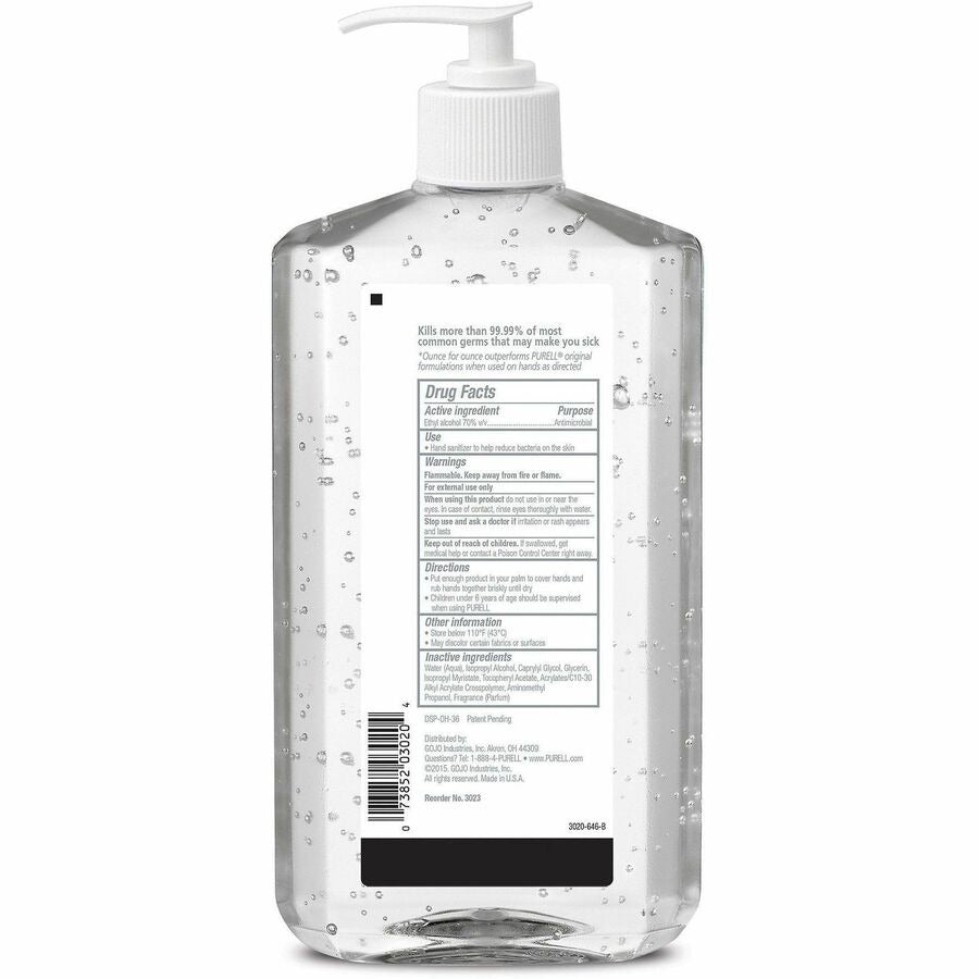 GOJO Gojo GOJ302312 Purell Advanced Hand Sanitizer Refreshing Gel 20 fl oz Pump Bottle (12 Pack) 3023-12