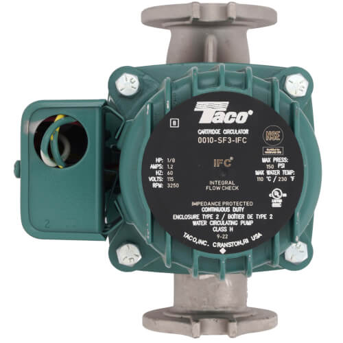 TACO Taco 0010-SF3-IFC Stainless Steel Circulator Pump 1/8 HP