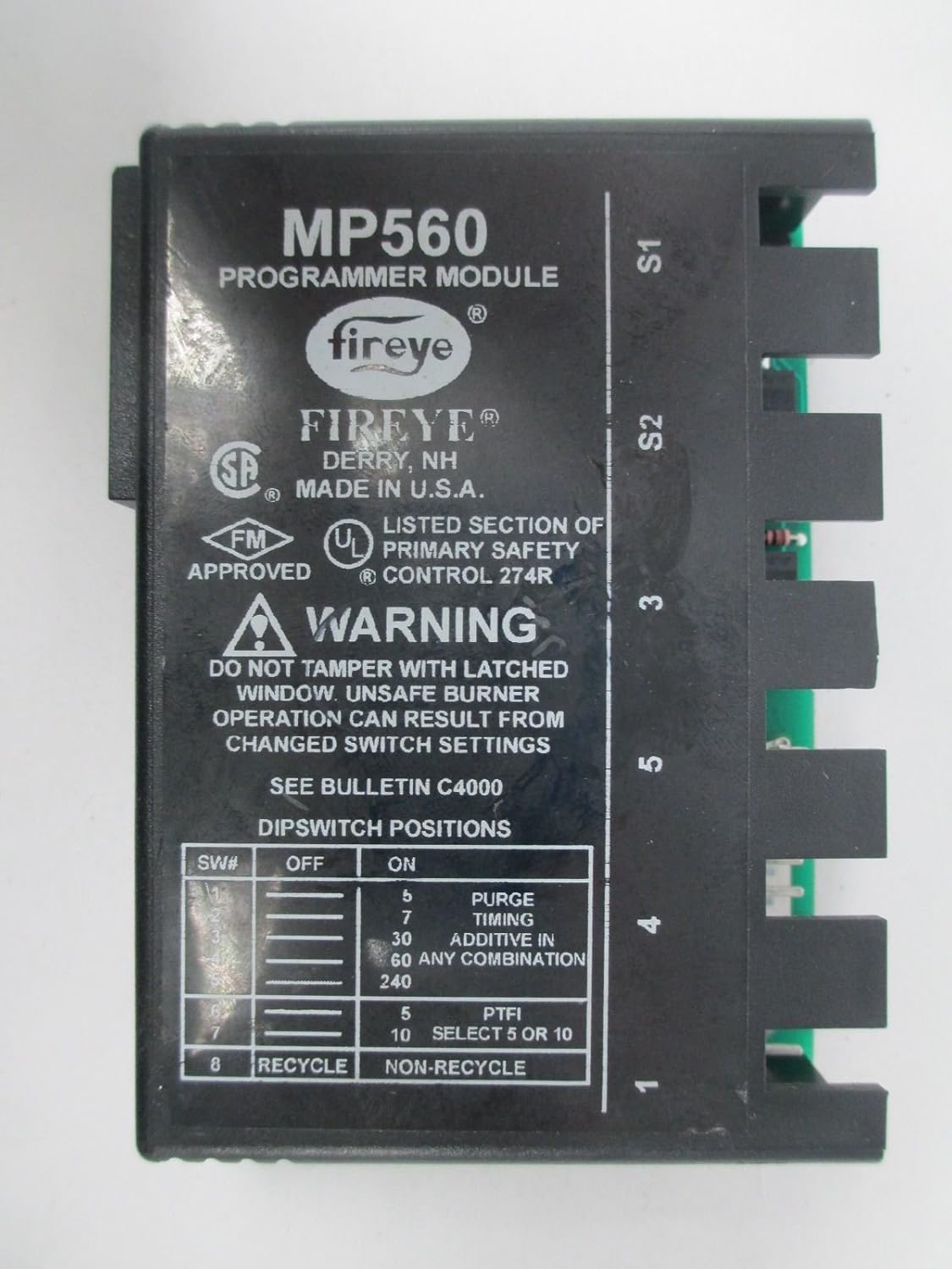 FIREYE Fireye MP560 Selectable Purge Timing Program Module