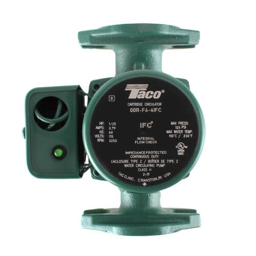 TACO Taco 00R-F6-4IFC Cast Iron Radiant Heating Circulator With Integral Flow Check 1/25 HP