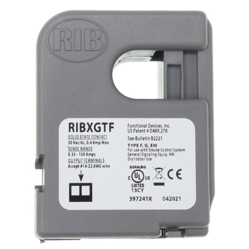 FUNCTIONAL DEVICES Functional Devices RIBXGTF Current Sensor Switch 0.35-150 Amp Terminal