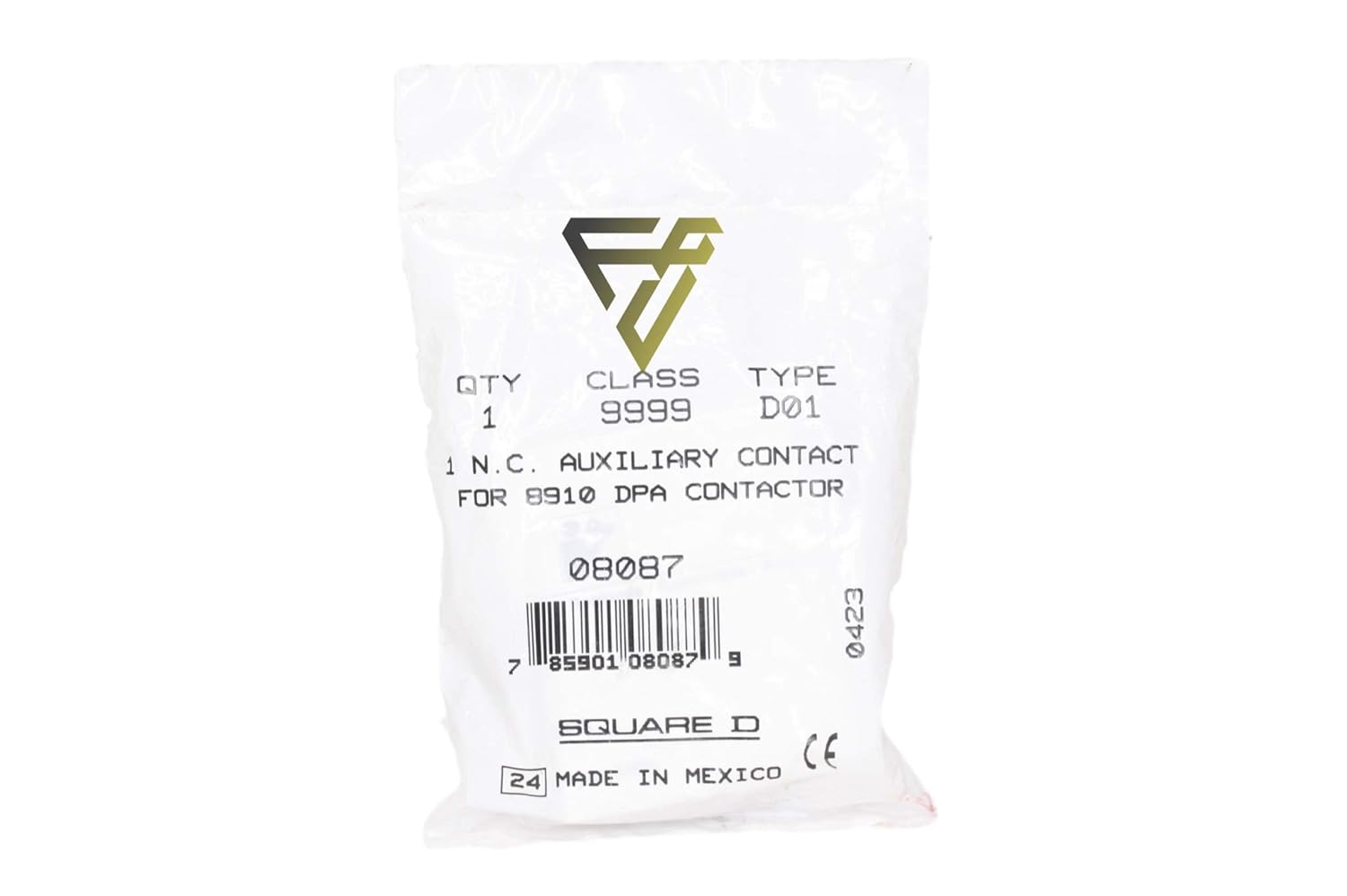 SCHNEIDER ELECTRIC Square D 9999D01 Auxiliary Contact 600 VAC 5 Amp 1NC