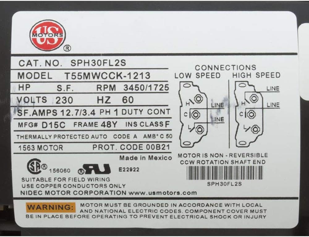WATERWAY PLASTICS Waterway Plastics 3421821-1A Executive Spa Pump 230V 2-Speed 4.5HP Black