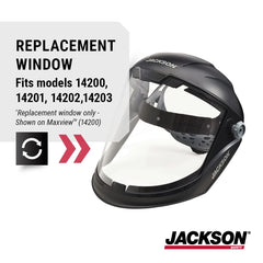 JACKSON SAFETY Jackson Safety 14215 Replacement Window MAXVIEW Premium Face Shield Clear Anti-Fog Polycarbonate