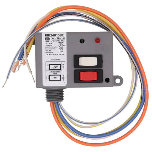 FUNCTIONAL DEVICES RIB RIB2401SBC Power Relay 20 Amp SPDT + Override 24 Vac/dc/120 Vac
