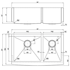 DAKOTA Dakota Plumbing Products DSM-A6040SV Farmhouse Kitchen Sink