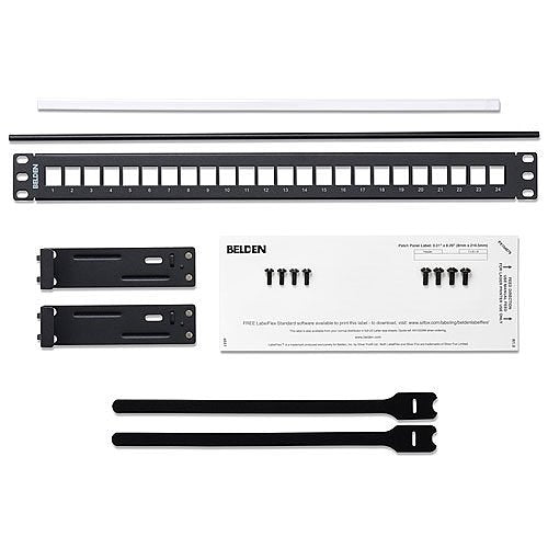 BELDEN Belden AX103114 KeyConnect 24-Port Modular Patch Panel 1U Rack Mount Black