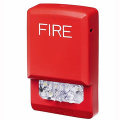 EATON Eaton ELSTR Wheelock Eluxa LED Strobe, Wall, FIRE Lettering, Clear Lens, 24V, 15/30/75/110/135/185 cd, Red