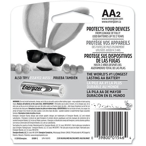 ENERGIZER Energizer E91BP2 Max Alkaline AA Batteries 2-Pack