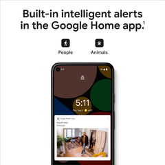 GOOGLE Google GA01998-US Nest Cam Indoor Wired Smart Security Camera 2nd Gen White Replacement NC1102EF