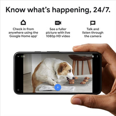 GOOGLE Google GA01998-US Nest Cam Indoor Wired Smart Security Camera 2nd Gen White Replacement NC1102EF