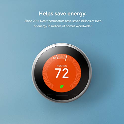 GOOGLE Google T3019US Nest Learning Thermostat 3rd Generation Polished Steel