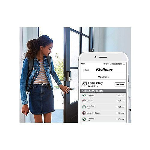 KWIKSET Kwikset 99390 Halo Wi-Fi Smart Lock Touchscreen Deadbolt Satin Nickel