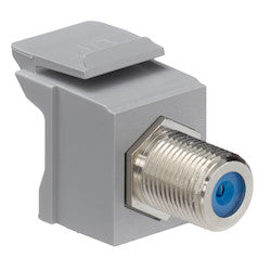 LEVITON Leviton 41084-FGF QuickPort F-Type Adapter Nickel-Plated Female-Female Gray