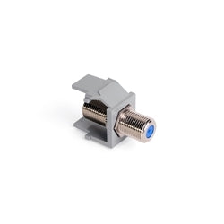 LEVITON Leviton 41084-FGF QuickPort F-Type Adapter Nickel-Plated Female-Female Gray