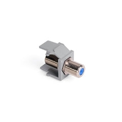 LEVITON Leviton 41084-FGF QuickPort F-Type Adapter Nickel-Plated Female-Female Gray