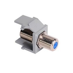 LEVITON Leviton 41084-FGF QuickPort F-Type Adapter Nickel-Plated Female-Female Gray