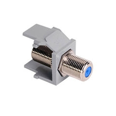 LEVITON Leviton 41084-FGF QuickPort F-Type Adapter Nickel-Plated Female-Female Gray
