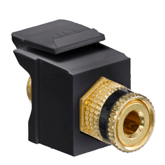 LEVITON Leviton 40833-BEE QuickPort Binding Post Coupler, Black Stripe, Black Housing