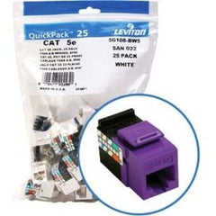 LEVITON Leviton 5G108-BP5 GigaMax CAT5e QuickPort Jack QuickPack 25-Pack Purple